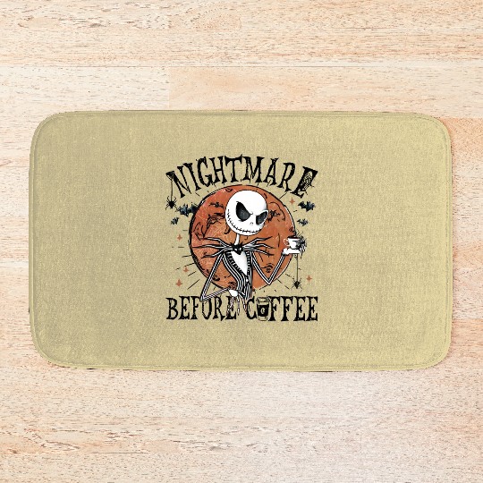 Jack Skellington Nightmare Before Coffee Bath Mats, Disney Halloween Bath Mats