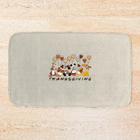 Disney Thanksgiving Bath Mats, Disney Characters Thanksgiving Bath Mats