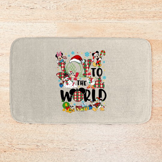 Joy to the world Disney Christmas Bath Mats, Epcot world tour Christmas Bath Mats
