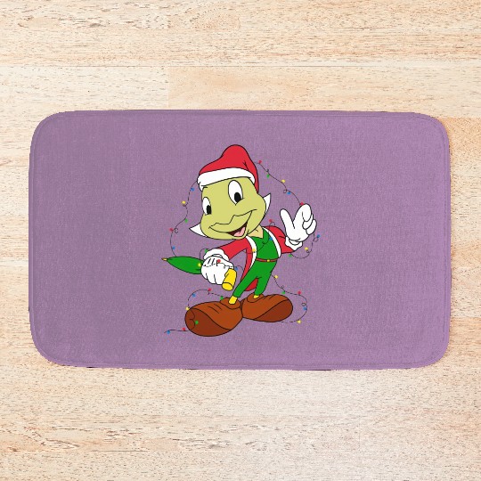 Disney Jiminy Cricket Pinocchio Santa Christmas Lights Bath Mats