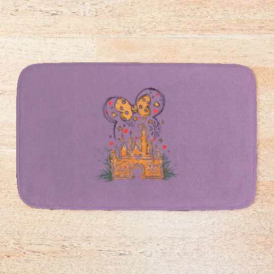Disney Castle Gingerbread Minnie Mouse Christmas Bath Mats, Mickeys Very Merry Christmas Bath Mats