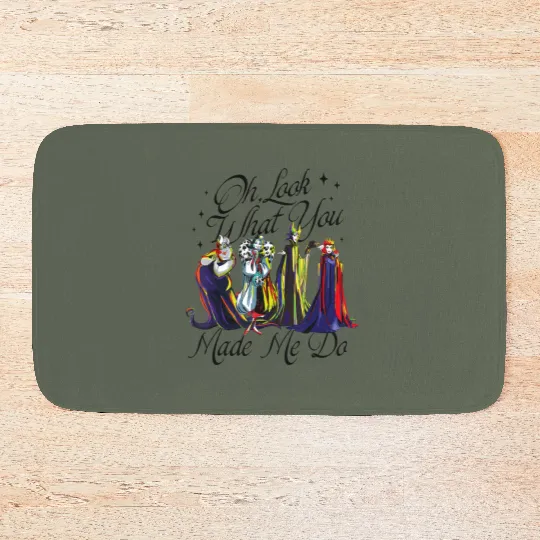 Evil Queen Malificent Cruella Ursula Bath Mats, Disney Villains Bath Mats