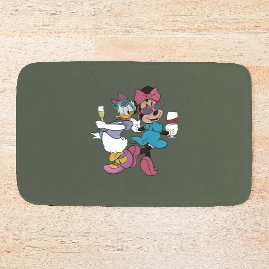 Epcot Minnie and Daisy, Disney Epcot Bath Mats, Drink Around the World Bath Mats