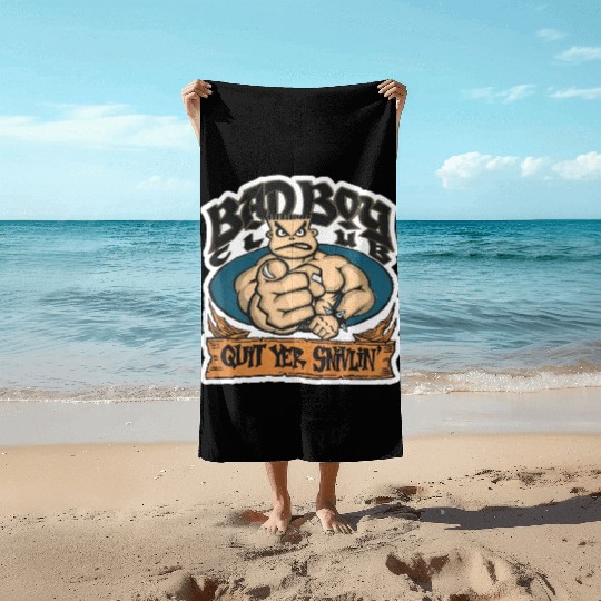 Vintage Bad Boy Club Skateboard Quit Yer Snivlin 90s Beach Towels