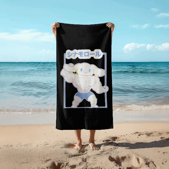 Cinnamoroll Muscular Sanrio Meme Unisex Heavy Cotton Beach Towels