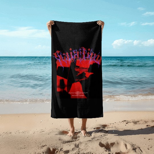 Kpop Demon Hunters Beach Towels - Jinu Dark version Beach Towels, Comfortcolor Beach Towels, Huntrix Beach Towels , Sajaboys Beach Towels, Korean Style Graphic Beach Towels