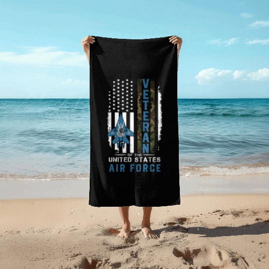 Us Air Force Veteran Camo Beach Towels