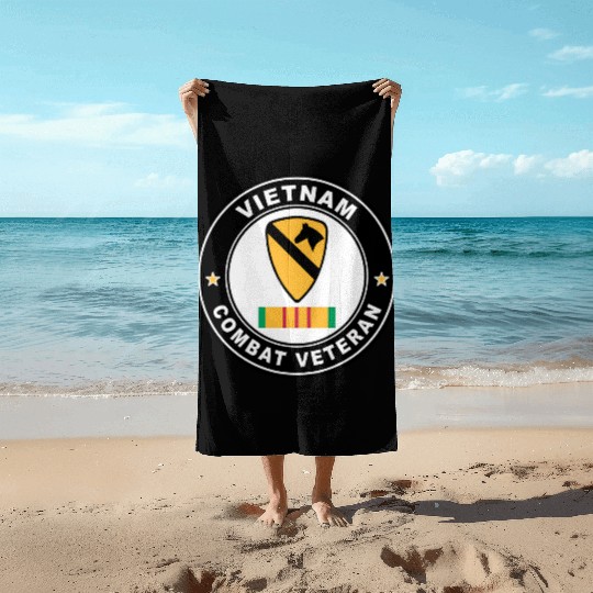 1st Cavalry Division Vietnam Combat Veteran Beach Towels