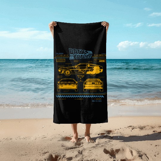 Back To The Future 35Th Anniversary Delorean Beach Towels