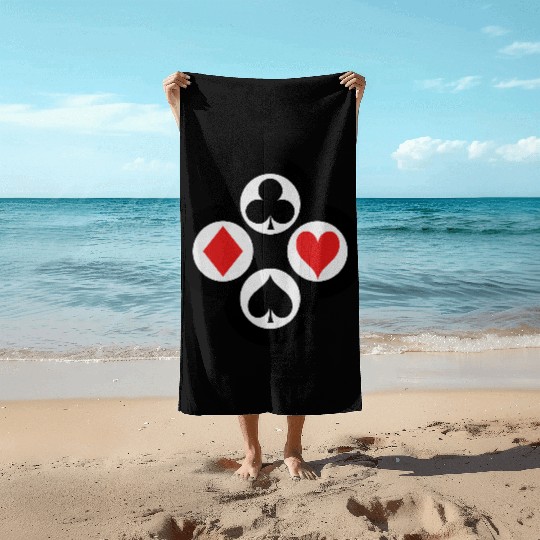 Poker Suits Circle Vector Beach Towels