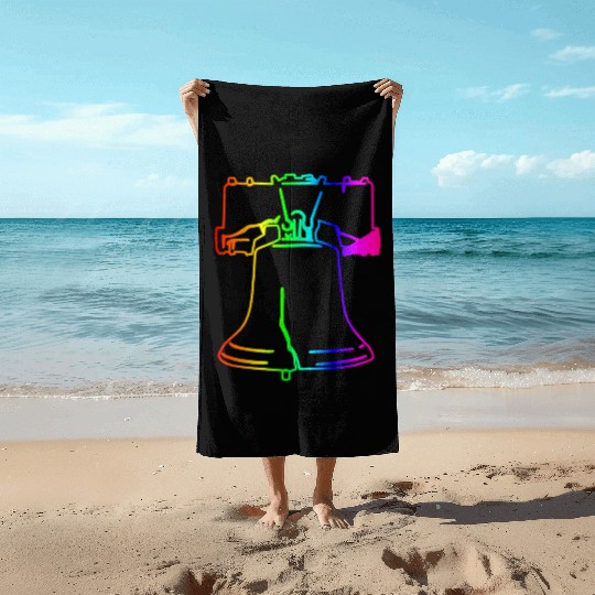 Rainbow Liberty Bell Beach Towels