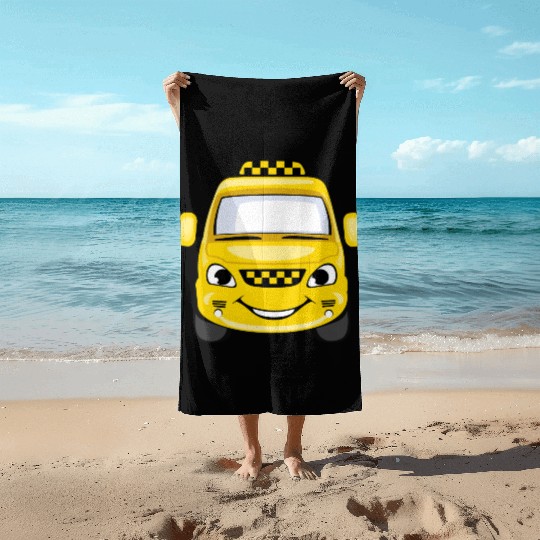 Taxi design art Beach Towels