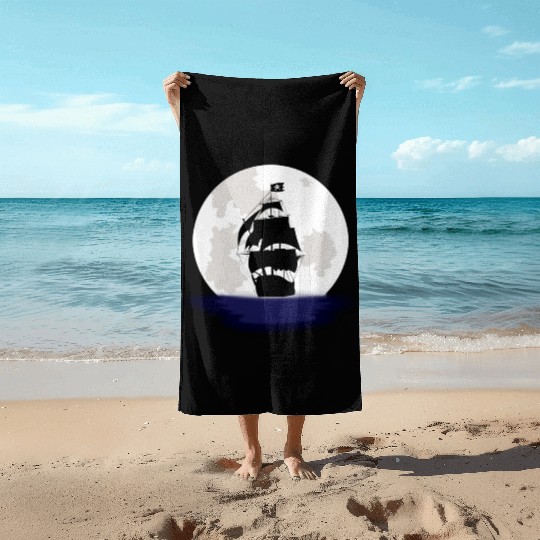 Pirate Ship Beach Towels