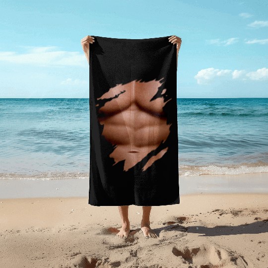 Ripped Beach Towels Chest Six Pack Abs Muscles