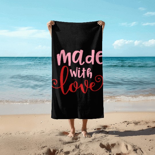 Made With Love Baby Infant Valentine Beach Towels