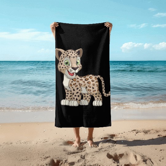 jaguar-cub-animal-wildlife Beach Towels