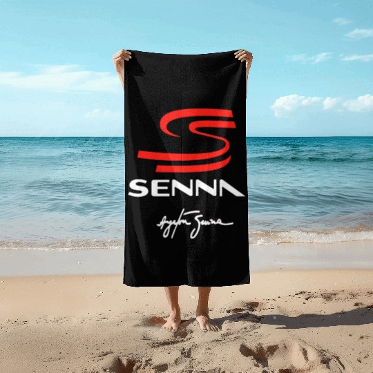 ayrton senna logo Beach Towels