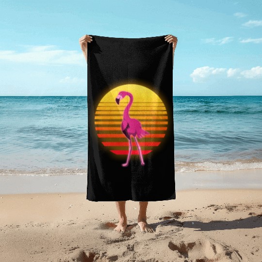 Neon Flamingo Beach Towels