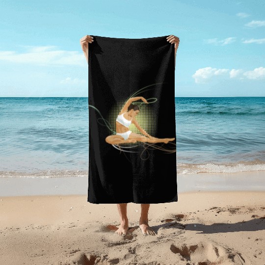 Yoga Woman Beach Towels
