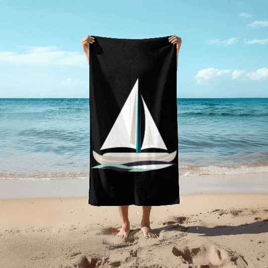 sailing boat Beach Towels