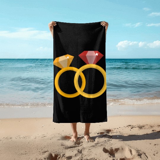 Wedding Rings Beach Towels