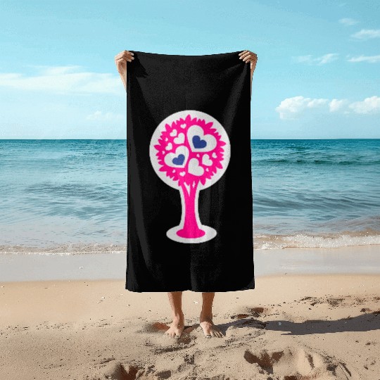 Heart Tree Beach Towels
