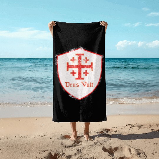 Deus Vult Beach Towels