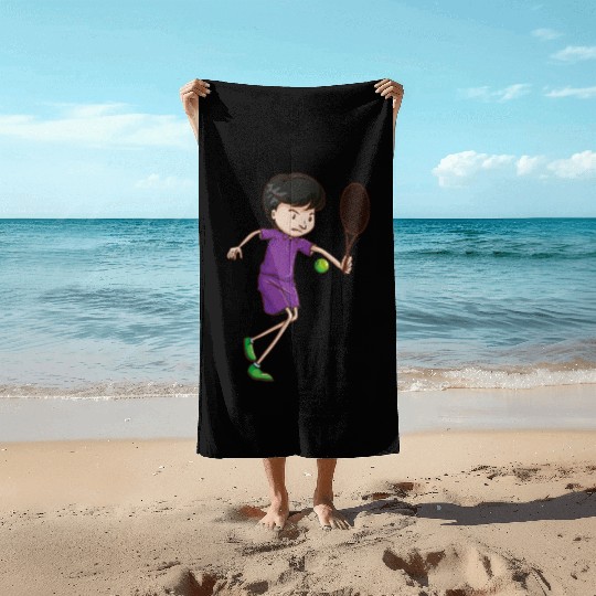tennis player Beach Towels