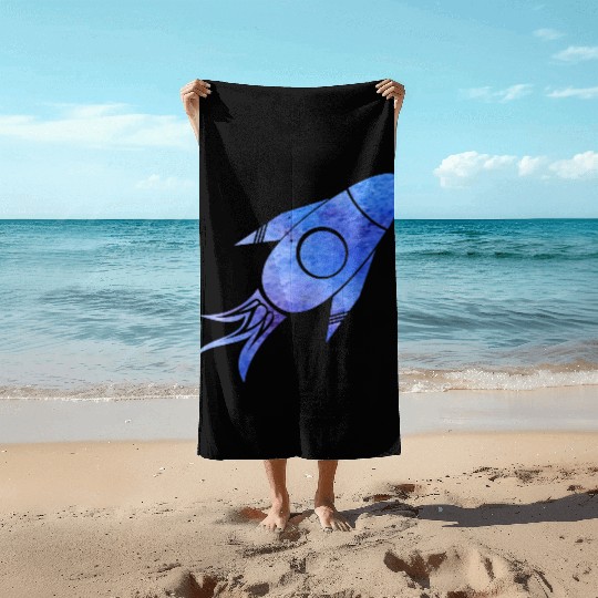 rocket ship Beach Towels
