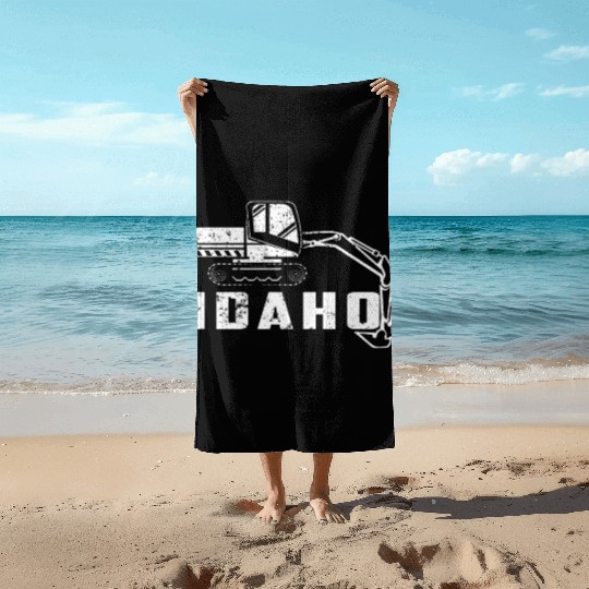 Huge Backhoe Toy Idaho Backhoe Beach Towels