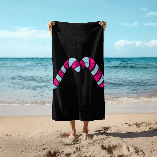 Candy canes "M" Beach Towels