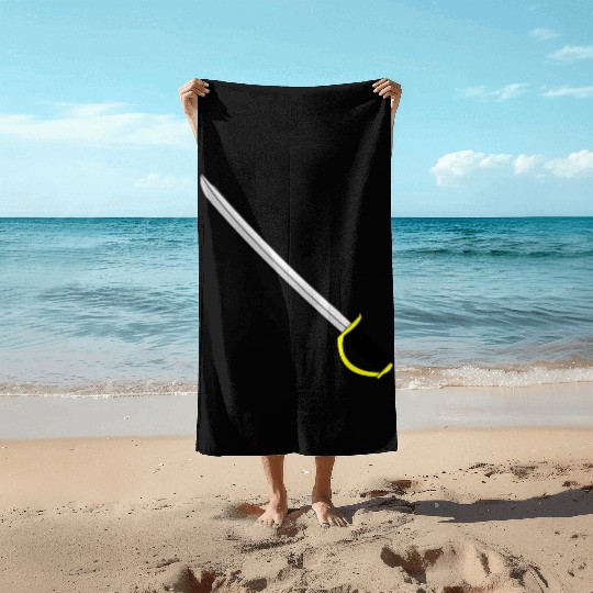 fencing fechten floret sword parry samurai1 Beach Towels