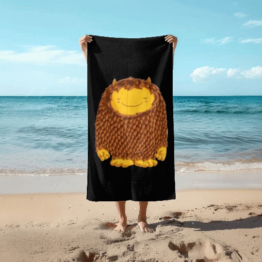 Friendly Brown Monster Beach Towels