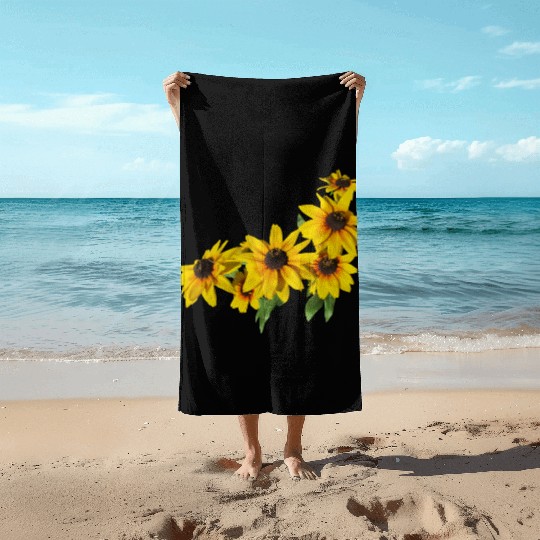 flowers lilies tulips orchids sunflower dahlia ger Beach Towels