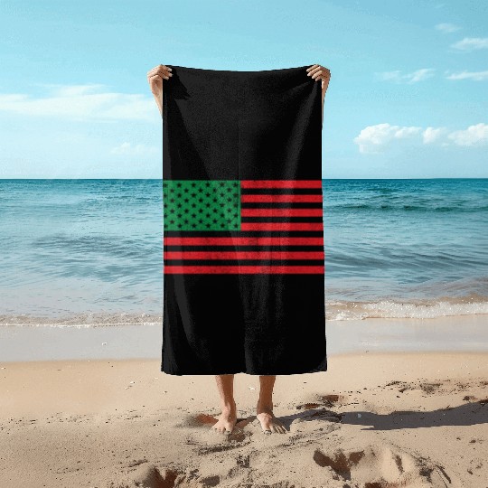 African American Flag Beach Towels