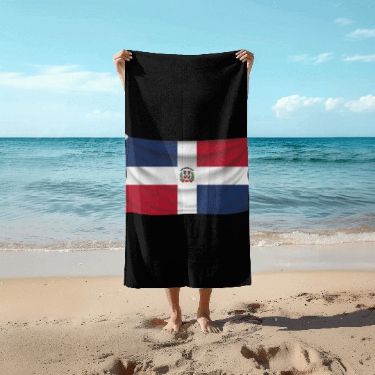 flag dominican republic Beach Towels