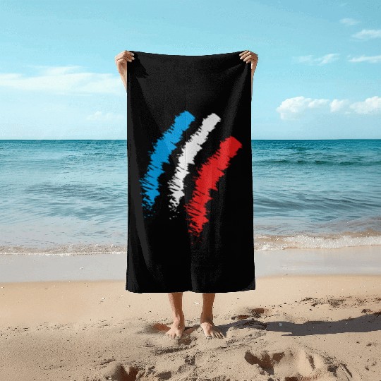 vintage flag of France Beach Towels