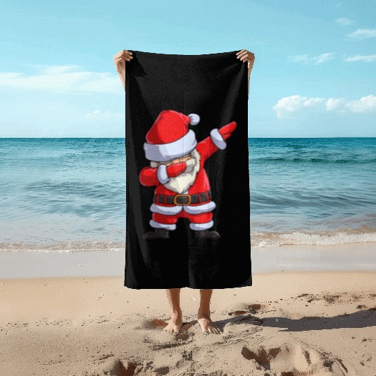 Dabbing santa claus Beach Towels