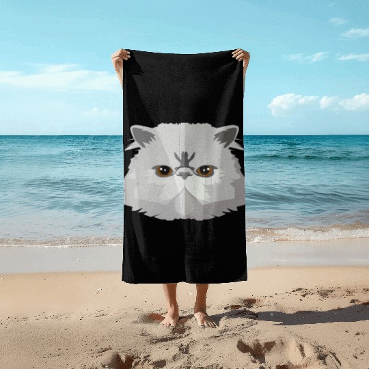 Cat face Beach Towels