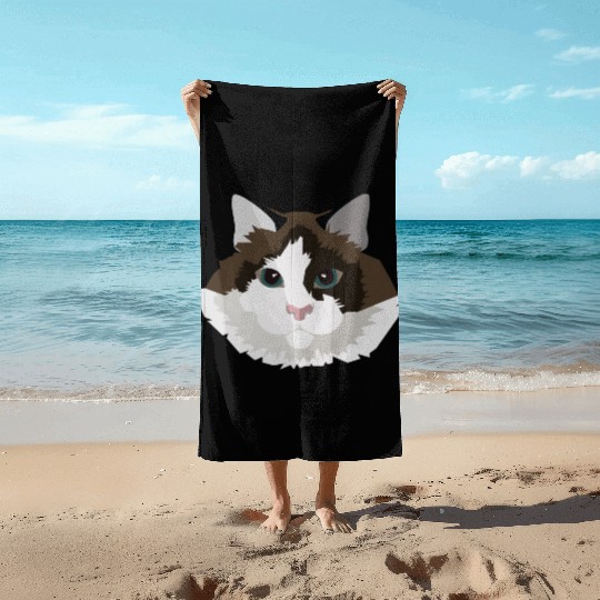 Cat face Beach Towels