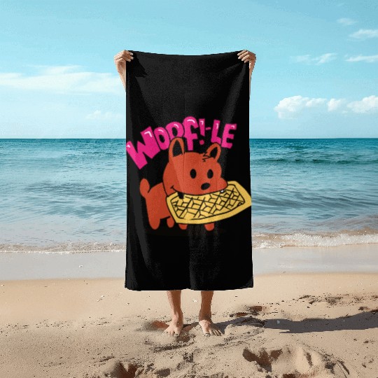 waffle dog Beach Towels