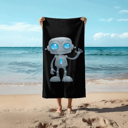 Waving Robot Beach Towels