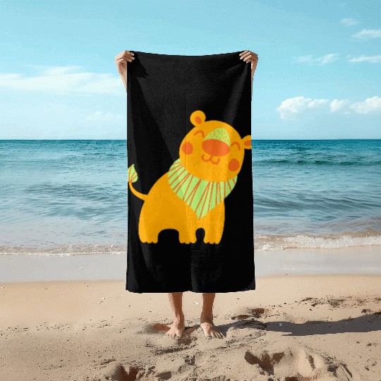 Baby lion Beach Towels