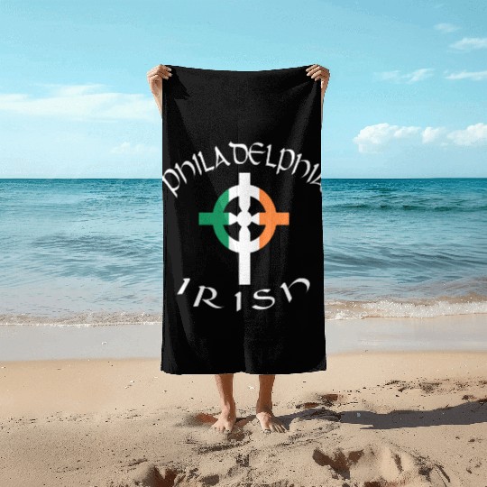 Ireland Pride Philadelphia Irish Celtic Cross Beach Towels