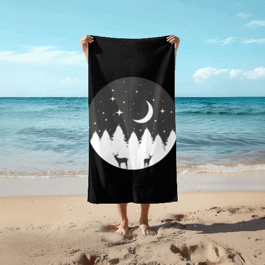 Starry night Beach Towels