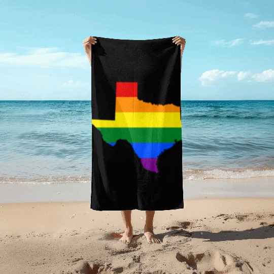 Texas Gay Pride Rainbow Flag LGBT Beach Towels