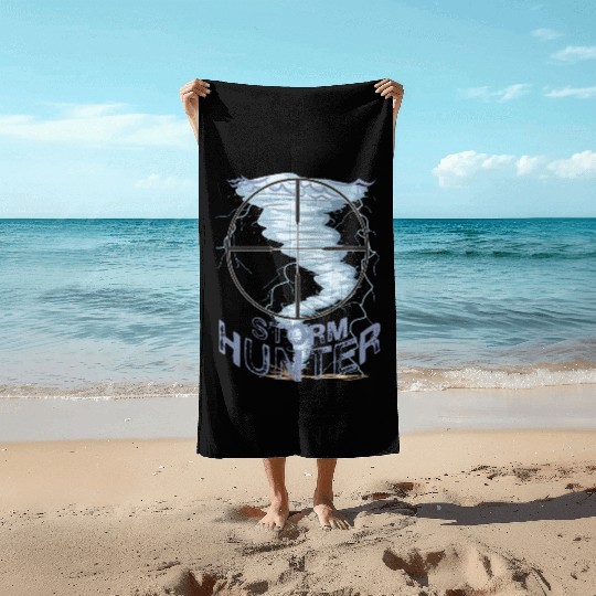 Weather Tornado whirlwind Storm Hunter cool design Beach Towels