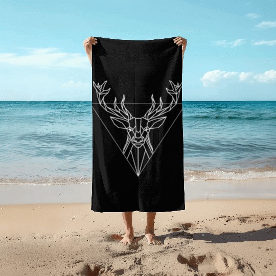 Polygone Deer polygonart lowpoly Unisex Beach Towels