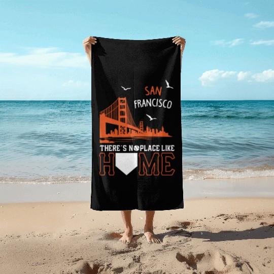 Baseball - san francisco my home Beach Towels