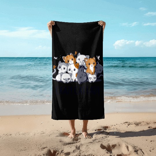 Crazy Cat Lady Beach Towels